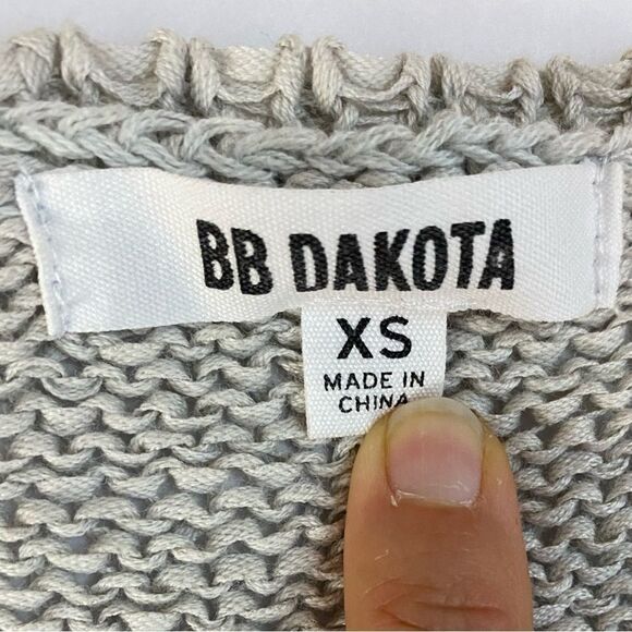 Bb Dakota grey open knit scoop‎ crew neck sweater - Picture 2 of 5